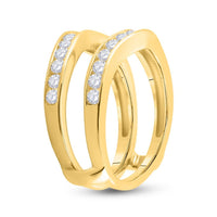 14K Yellow Gold Round Diamond Bridal Ring - 1 Carat Total Diamond Weight