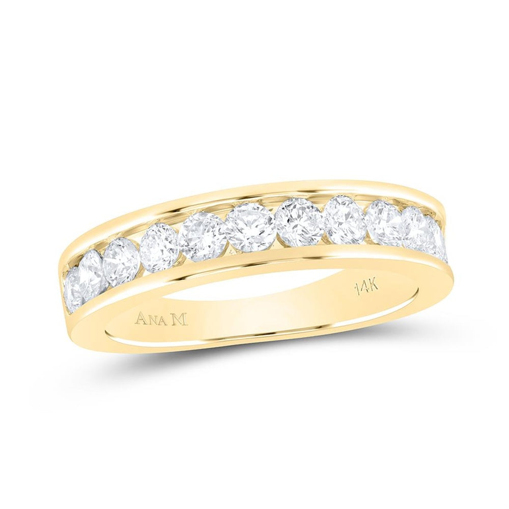 14K Yellow Gold Round Diamond Bridal Ring - 1 Carat Total Diamond Weight