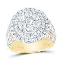 14K Yellow Gold Round Diamond Bridal Ring - 3 Carat Total Diamond Weight
