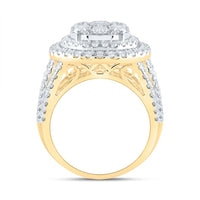 14K Yellow Gold Round Diamond Bridal Ring - 3 Carat Total Diamond Weight
