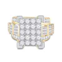 14K Yellow Gold Round Diamond Bridal Ring - 4 Carat Total Diamond Weight