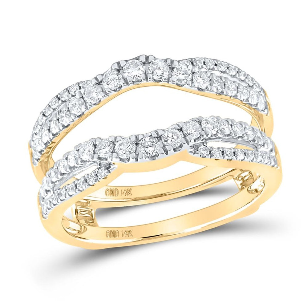 14K Yellow Gold Round Diamond Bridal Ring - 5/8 Carat Total Diamond Weight