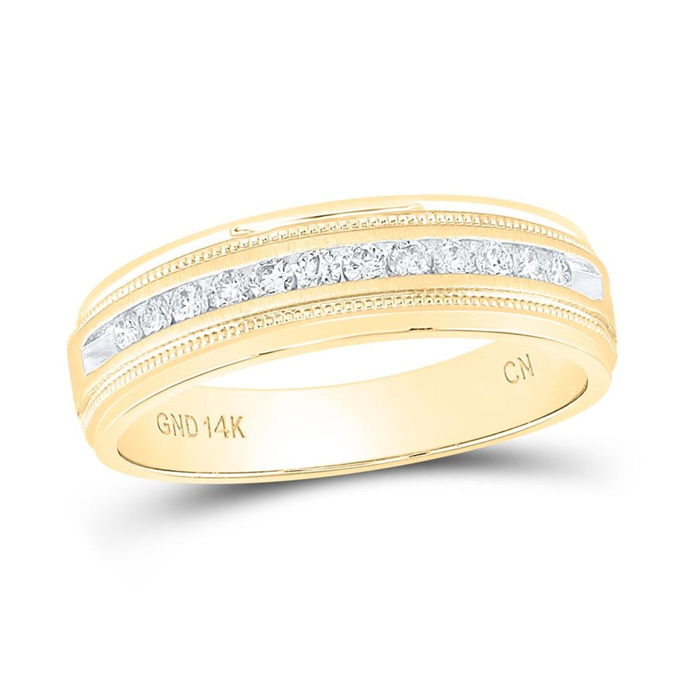 14K Yellow Gold Round Diamond Bridal Ring Set - 1/4 Carat Total Diamond Weight