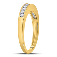 14K Yellow Gold Round Diamond Bridal Ring Set - 1/4 Carat Total Diamond Weight