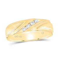 14K Yellow Gold Round Diamond Bridal Ring Set - 1/6 Carat Total Diamond Weight