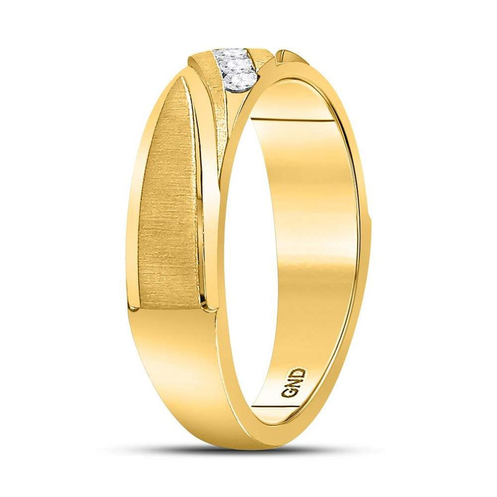 14K Yellow Gold Round Diamond Bridal Ring Set - 1/6 Carat Total Diamond Weight