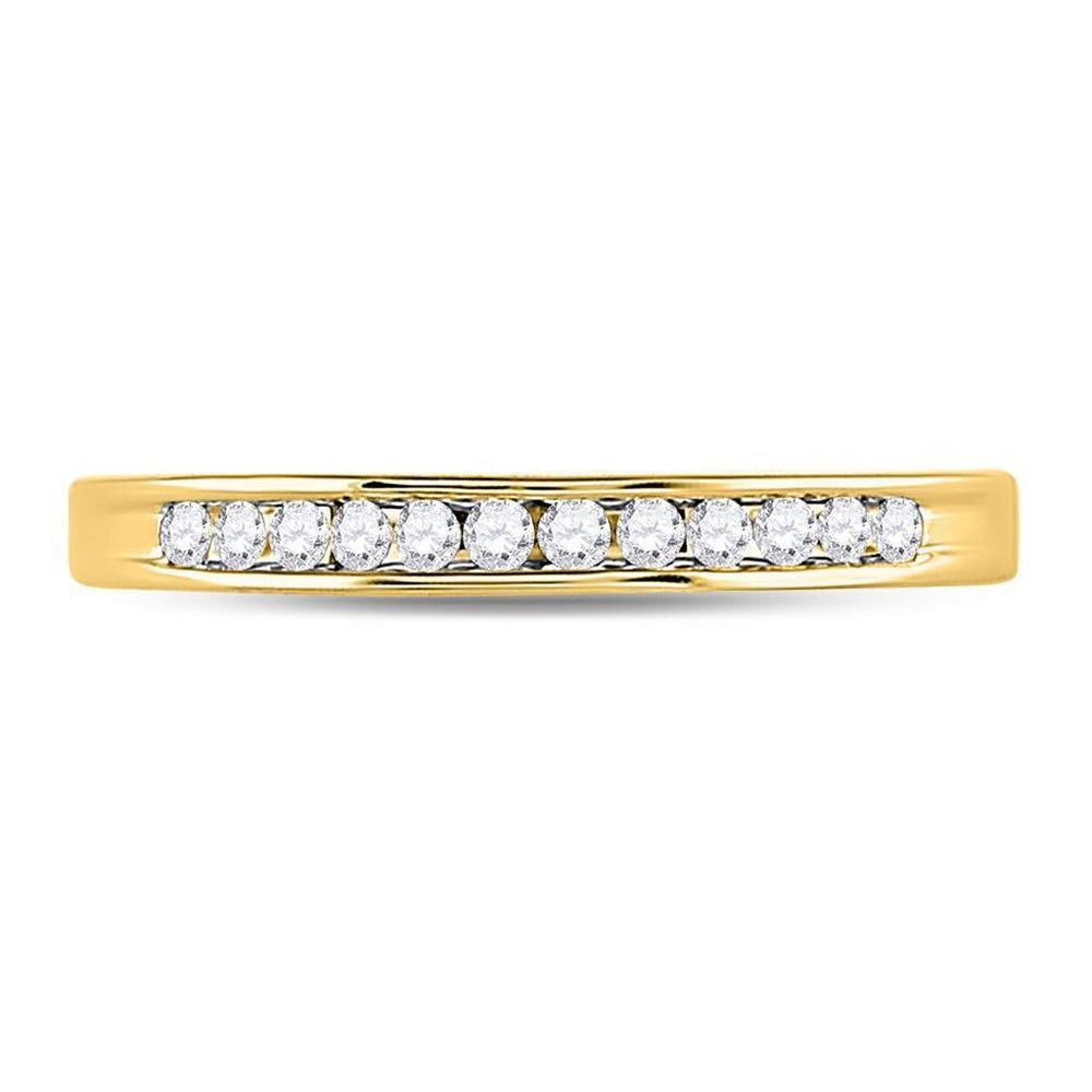 14K Yellow Gold Round Diamond Bridal Ring Set - 1/6 Carat Total Diamond Weight