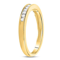 14K Yellow Gold Round Diamond Bridal Ring Set - 1/6 Carat Total Diamond Weight