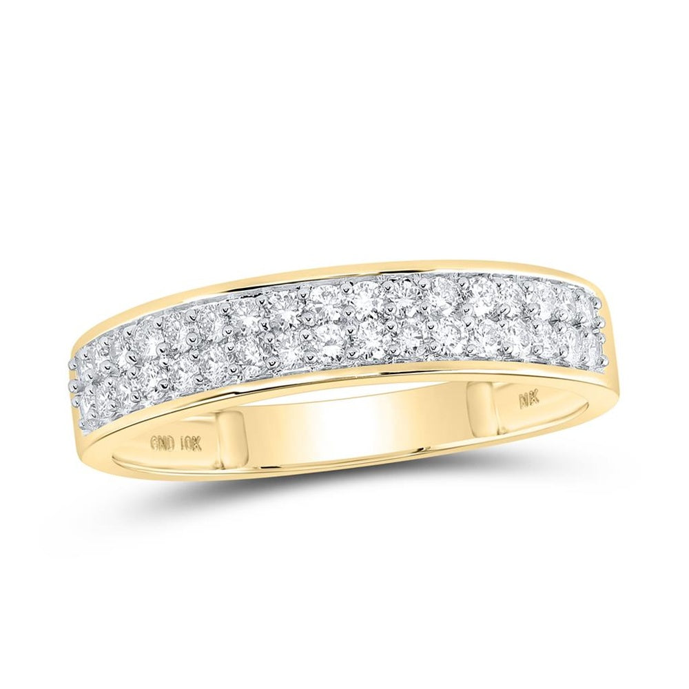14K Yellow Gold Round Diamond Bridal Ring Set - 1 and 3/4 Carat Total Diamond Weight