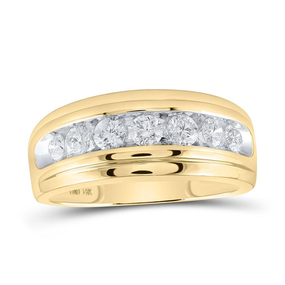 14K Yellow Gold Round Diamond Bridal Ring Set - 1 Carat Total Diamond Weight