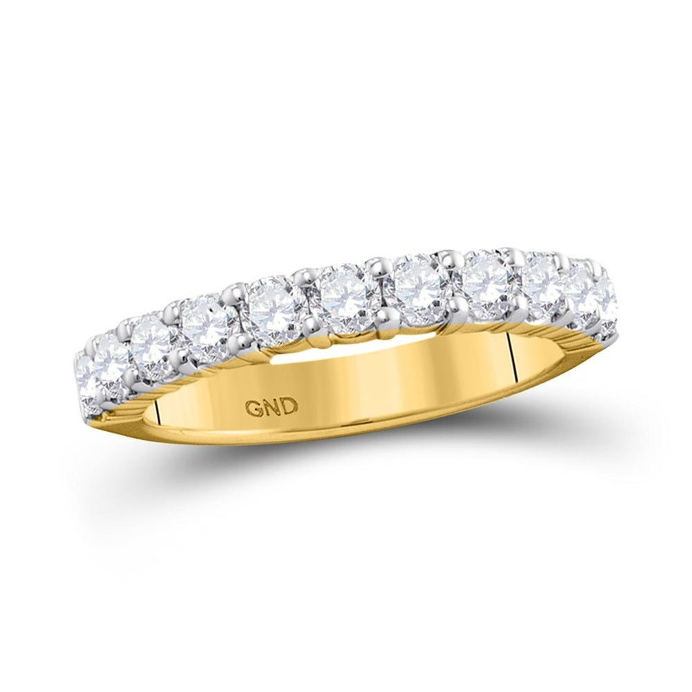 14K Yellow Gold Round Diamond Bridal Ring Set - 1 Carat Total Diamond Weight