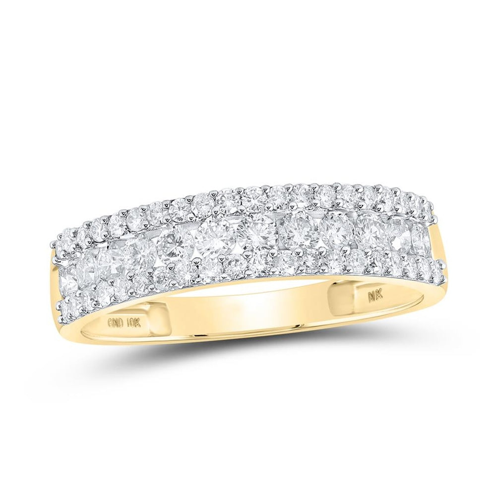 14K Yellow Gold Round Diamond Bridal Ring Set - 2 and 7/8 Carat Total Diamond Weight