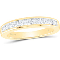 14K Yellow Gold Round Diamond Channel Set Wedding Band - 1/2 Carat Total Diamond Weight