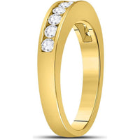 14K Yellow Gold Round Diamond Channel Set Wedding Band - 1/2 Carat Total Diamond Weight
