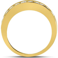 14K Yellow Gold Round Diamond Channel Set Wedding Band - 1/2 Carat Total Diamond Weight
