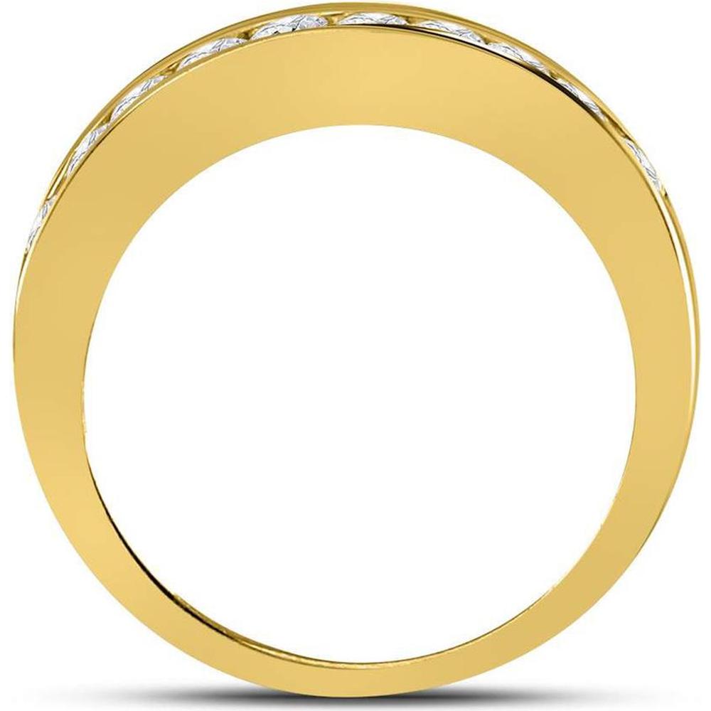 14K Yellow Gold Round Diamond Channel Set Wedding Band - 1/2 Carat Total Diamond Weight