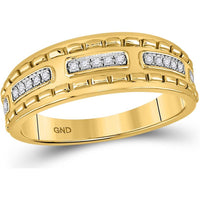 14K Yellow Gold Round Diamond Cluster Wedding Ring Set - 5/8 Carat Total Diamond Weight