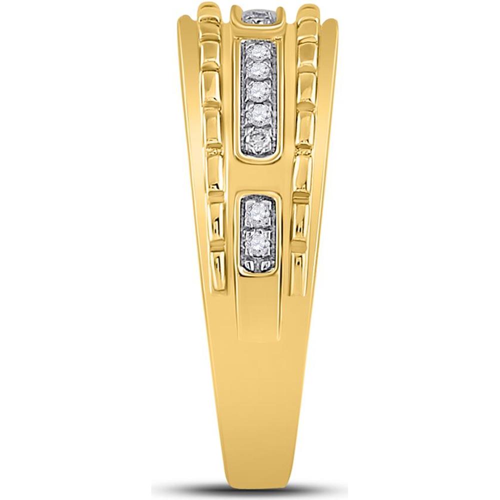 14K Yellow Gold Round Diamond Cluster Wedding Ring Set - 5/8 Carat Total Diamond Weight