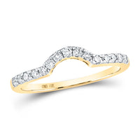 14K Yellow Gold Round Diamond Curved Wedding Enhancer Band Ring - 1/4 Carat Total Diamond Weight