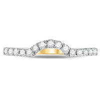 14K Yellow Gold Round Diamond Curved Wedding Enhancer Band Ring - 1/4 Carat Total Diamond Weight
