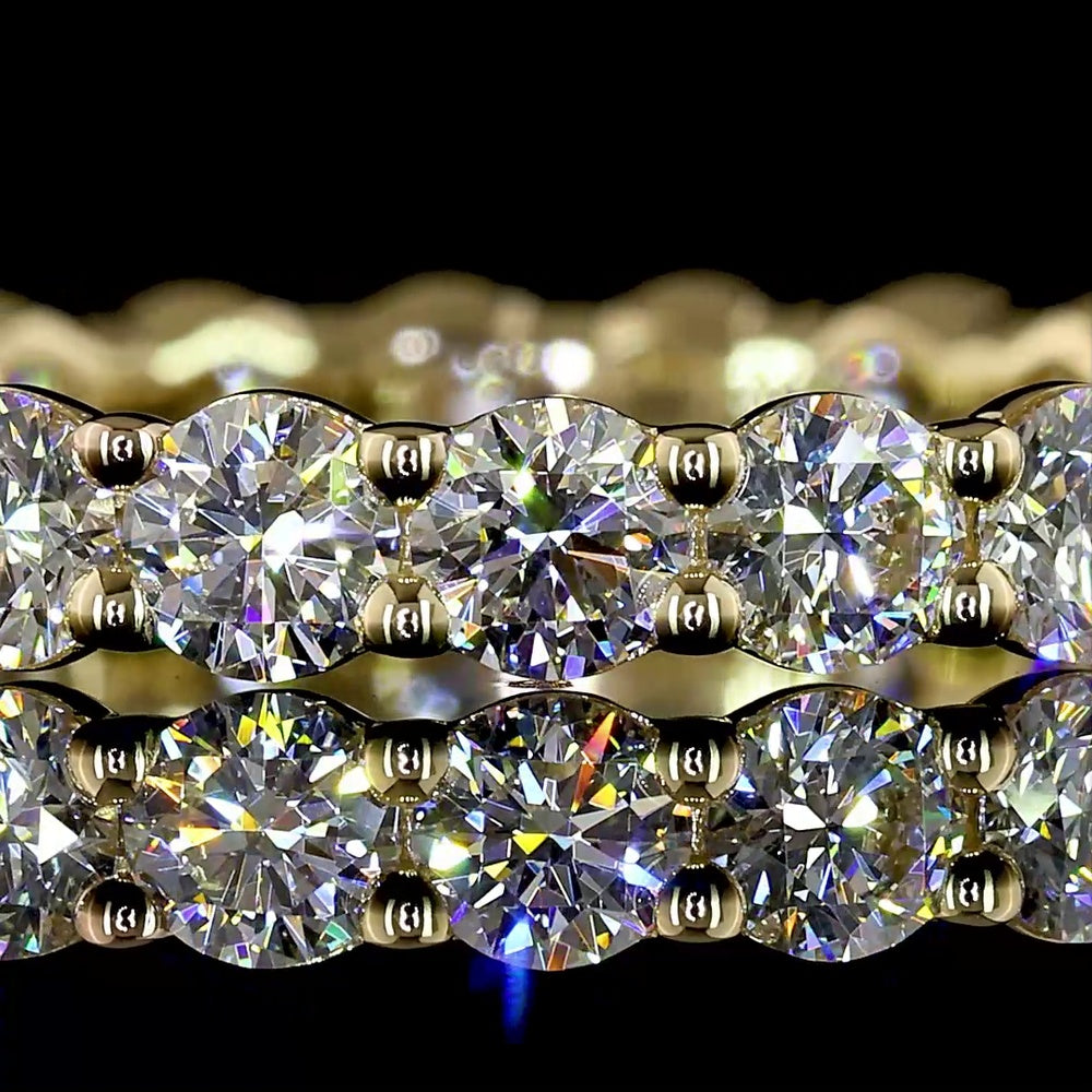 14K Yellow Gold Round Diamond Eternity Band with 22 Prong Set Brilliant Cut Lab Diamonds - 1.82 Carat Total Weight - Covaloro Fine Jewelry