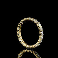 14K Yellow Gold Round Diamond Eternity Band with 22 Prong Set Brilliant Cut Lab Diamonds - 1.82 Carat Total Weight - Covaloro Fine Jewelry