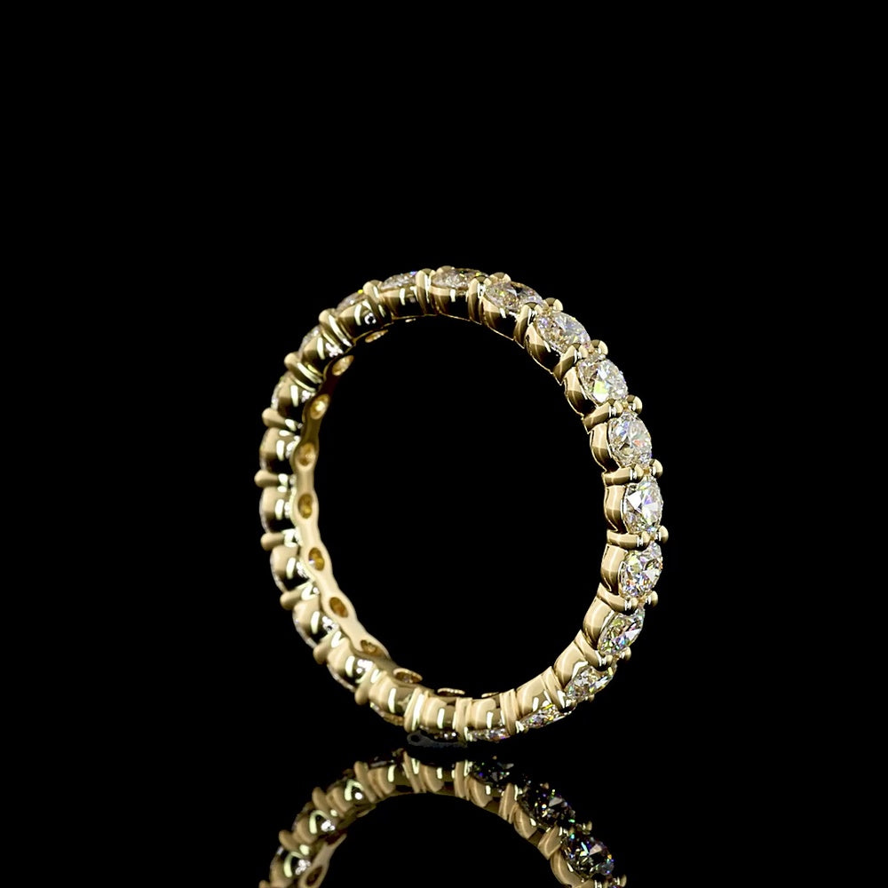 14K Yellow Gold Round Diamond Eternity Band with 22 Prong Set Brilliant Cut Lab Diamonds - 1.82 Carat Total Weight - Covaloro Fine Jewelry