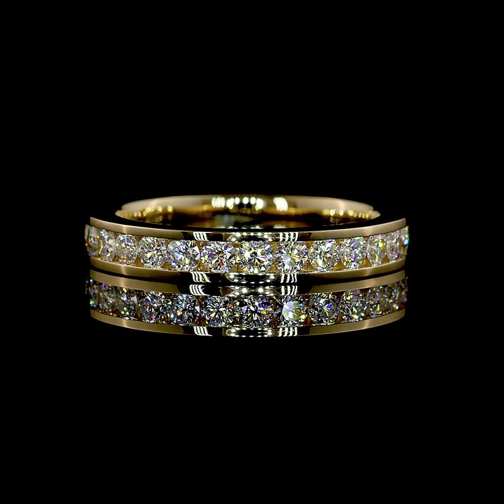 14K Yellow Gold Round Diamond Eternity Band with Channel Set Lab Diamonds - 1.03 Carat Total Weight - Covaloro Fine Jewelry