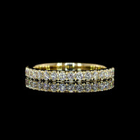 14K Yellow Gold Round Diamond Eternity Band with Pavé Micro Setting - 0.64 Carat Total Weight Lab Diamonds, E-F Color VS Clarity - Covaloro Fine Jewelry