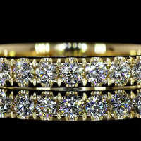 14K Yellow Gold Round Diamond Eternity Band with Pavé Micro Setting - 0.64 Carat Total Weight Lab Diamonds, E-F Color VS Clarity - Covaloro Fine Jewelry