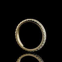 14K Yellow Gold Round Diamond Eternity Band with Pavé Micro Setting - 0.64 Carat Total Weight Lab Diamonds, E-F Color VS Clarity - Covaloro Fine Jewelry