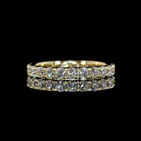 14K Yellow Gold Round Diamond Eternity Band with Pavé Micro Setting - 1.24 Carats Total Carat Weight, 24 Brilliant Cut Lab Grown Diamonds (E-F Color, VS1 Clarity) - Covaloro Fine Jewelry