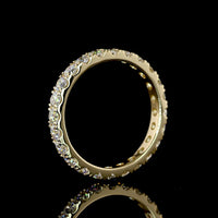 14K Yellow Gold Round Diamond Eternity Band with Pavé Micro Setting - 1.24 Carats Total Carat Weight, 24 Brilliant Cut Lab Grown Diamonds (E-F Color, VS1 Clarity) - Covaloro Fine Jewelry