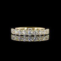 14K Yellow Gold Round Diamond Eternity Band with Pavé Micro Setting - 22 Brilliant Cut Lab Diamonds, 1.55 Carat Total Weight, E-F Color, VS Clarity - Covaloro Fine Jewelry