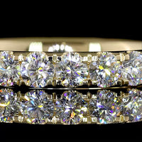 14K Yellow Gold Round Diamond Eternity Band with Pavé Micro Setting - 22 Brilliant Cut Lab Diamonds, 1.55 Carat Total Weight, E-F Color, VS Clarity - Covaloro Fine Jewelry