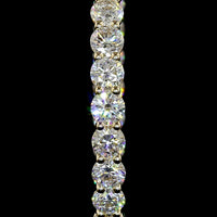 14K Yellow Gold Round Diamond Hoop Earrings with Prong Set Lab Grown Diamonds - 5.18 Carat Total Weight (E-F Color, VS1 Clarity) - Covaloro Fine Jewelry
