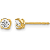 14K Yellow Gold Round Diamond Post Earrings - 0.30 Carat Total Diamond Weight by Monteluci Fine Jewelry