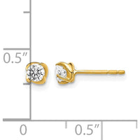 14K Yellow Gold Round Diamond Post Earrings - 0.30 Carat Total Diamond Weight by Monteluci Fine Jewelry