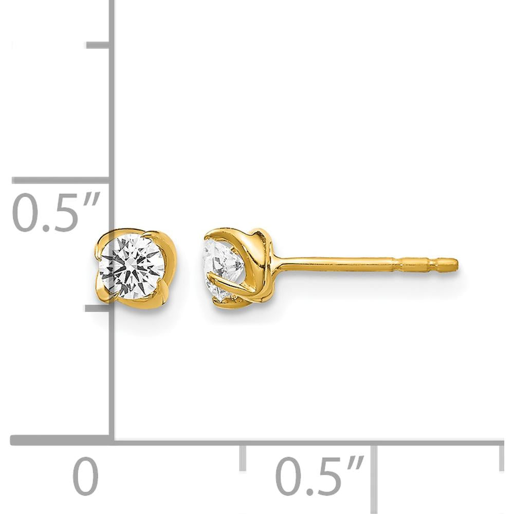 14K Yellow Gold Round Diamond Post Earrings - 0.30 Carat Total Diamond Weight by Monteluci Fine Jewelry