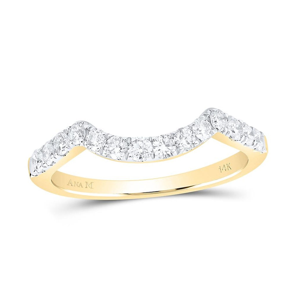 14K Yellow Gold Round Diamond Ring - 1/2 Carat Total Diamond Weight