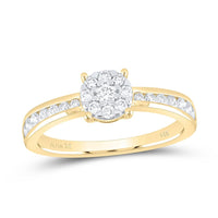 14K Yellow Gold Round Diamond Ring - 1/2 Carat Total Diamond Weight