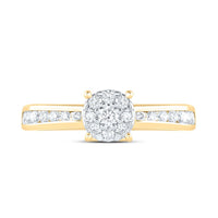 14K Yellow Gold Round Diamond Ring - 1/2 Carat Total Diamond Weight