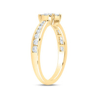 14K Yellow Gold Round Diamond Ring - 1/2 Carat Total Diamond Weight