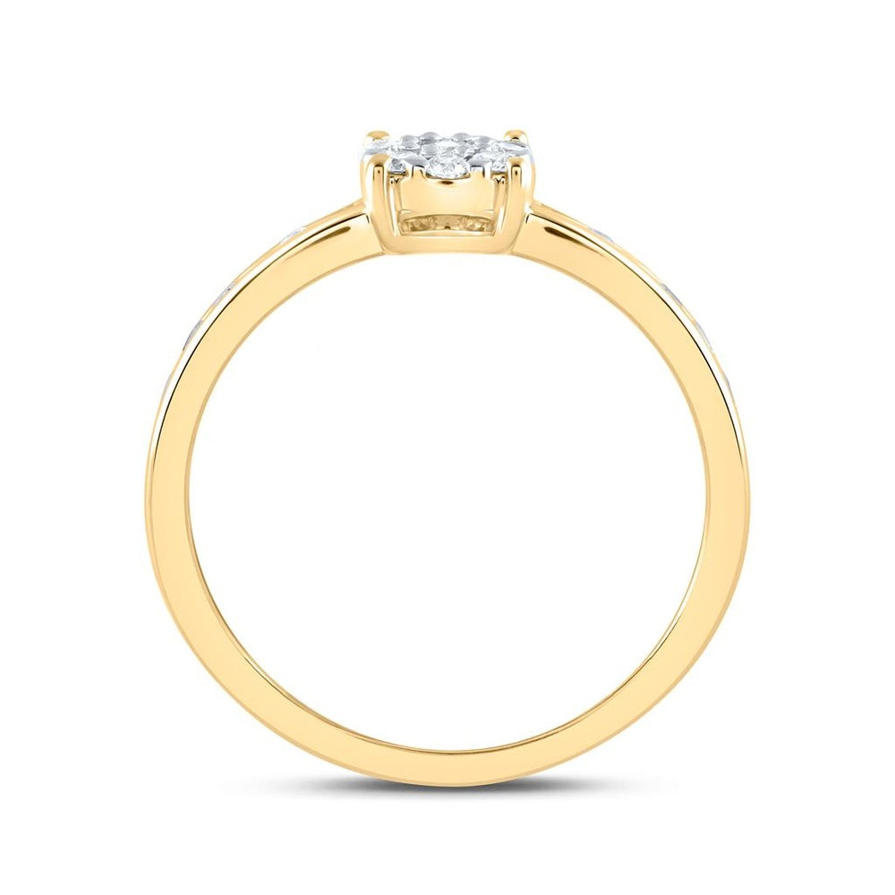 14K Yellow Gold Round Diamond Ring - 1/2 Carat Total Diamond Weight