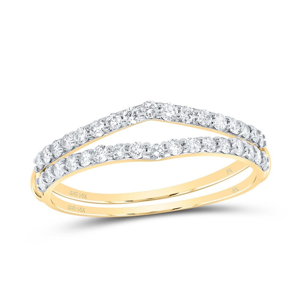 14K Yellow Gold Round Diamond Ring - 1/2 Carat Total Diamond Weight