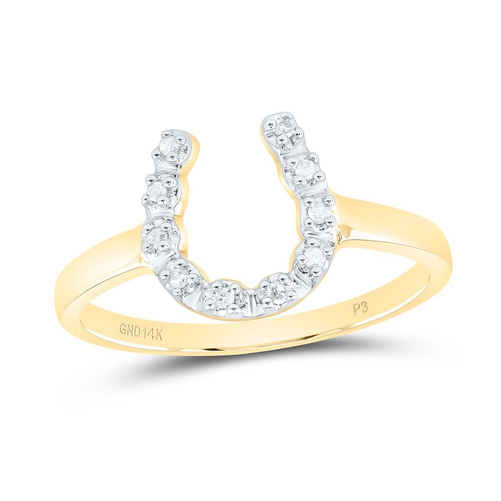 14K Yellow Gold Round Diamond Ring - 1/20 Carat Total Diamond Weight