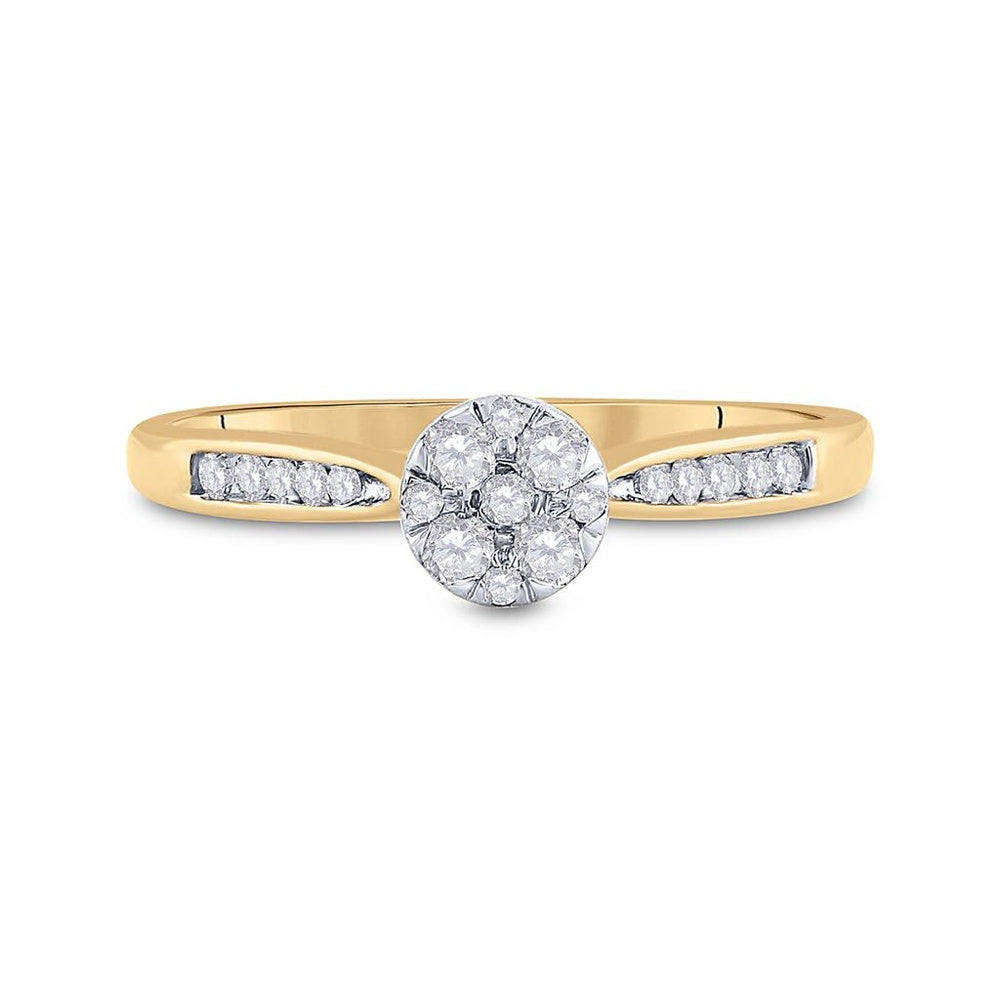 14K Yellow Gold Round Diamond Ring - 1/4 Carat Total Diamond Weight