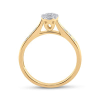 14K Yellow Gold Round Diamond Ring - 1/4 Carat Total Diamond Weight