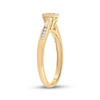 14K Yellow Gold Round Diamond Ring - 1/4 Carat Total Diamond Weight
