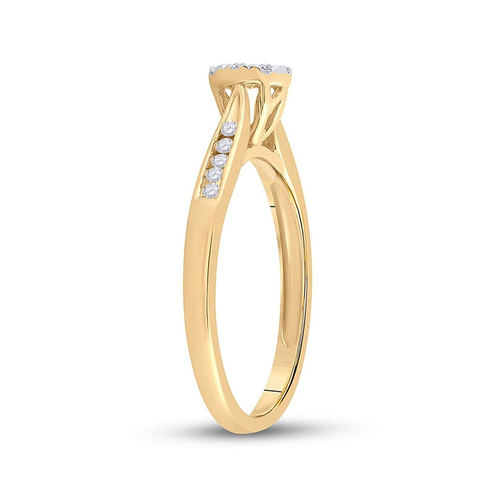 14K Yellow Gold Round Diamond Ring - 1/4 Carat Total Diamond Weight